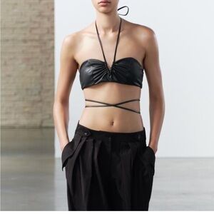 4/$25 NWOT Zara Black Bikini Top with Straps